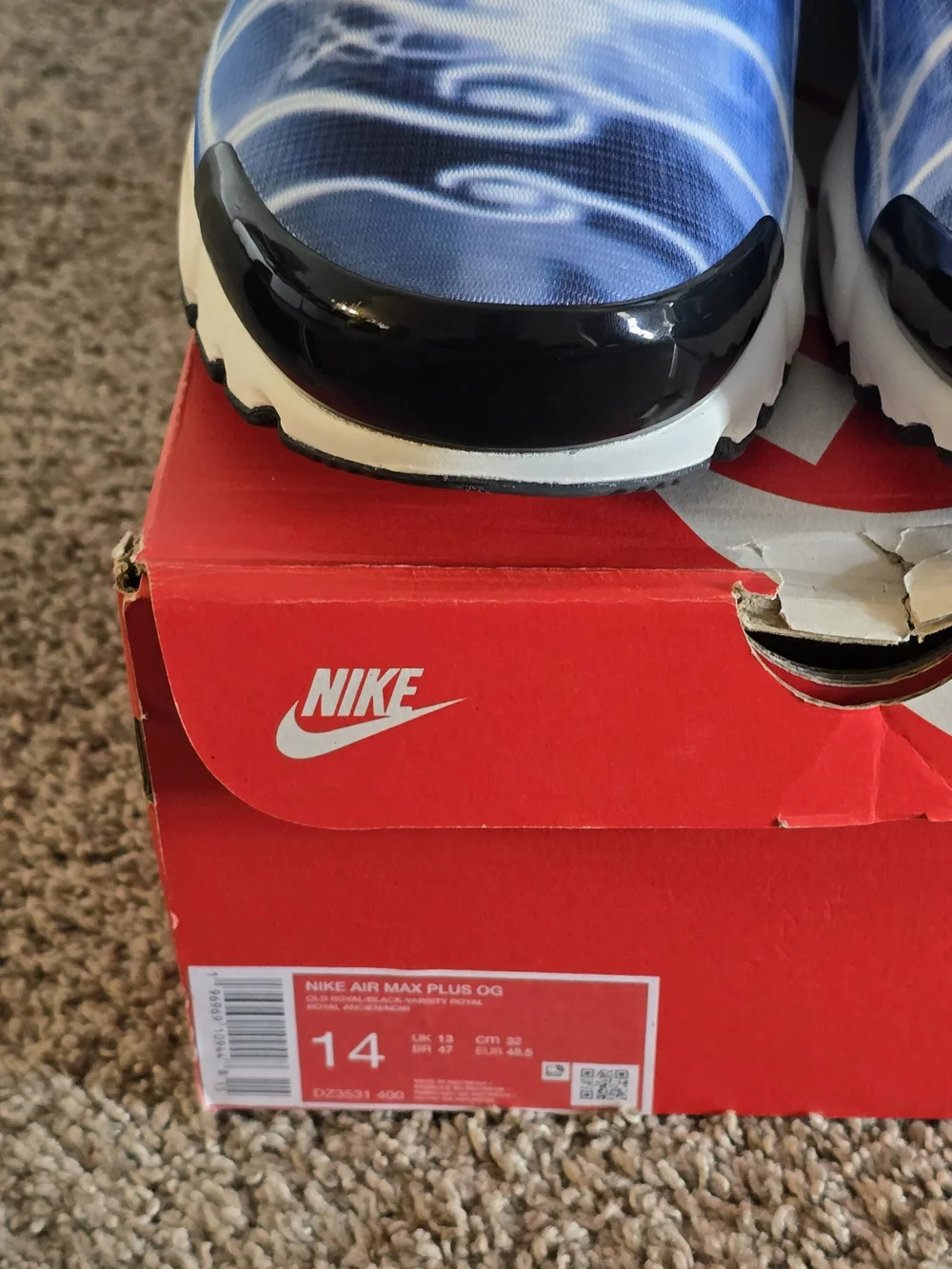 Nike Air Max Plus OG TN New No Insoles Provided Bundled Size 14